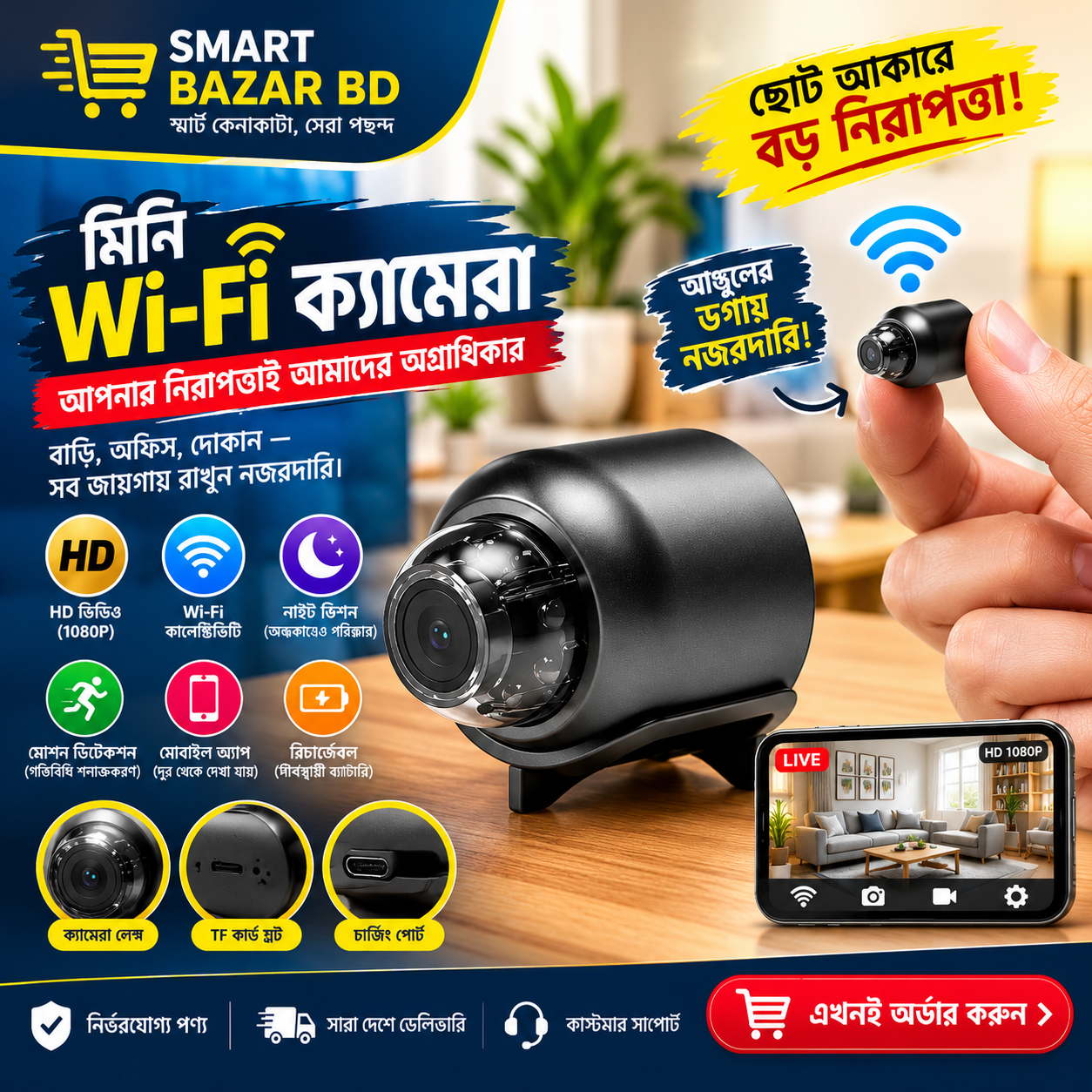 মিনি Wi-Fi ক্যামেরা | SMART BAZAR BD